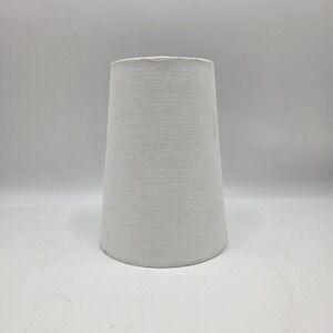 Lampshade Small White 6.5" Good Textured Fabric Tapered Minimalist